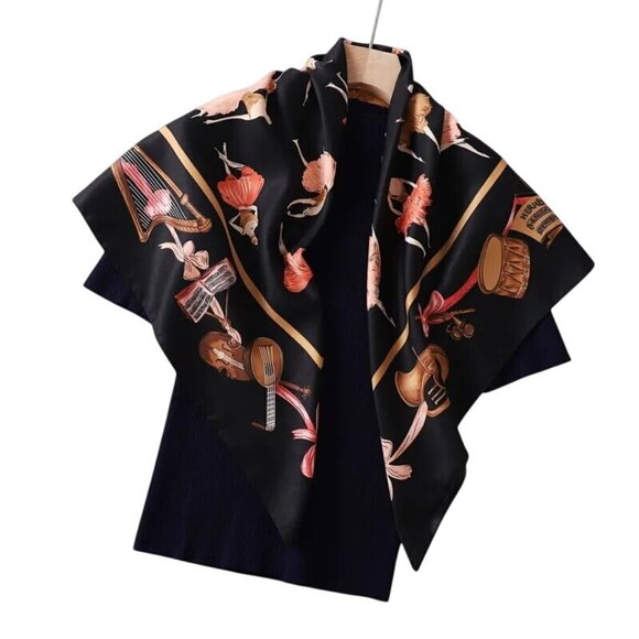 Queen's Attic Ltd. Accessories - 2/$30 Fashion Geometric Dancing Ballerina Satin Silk Fashion Scarves